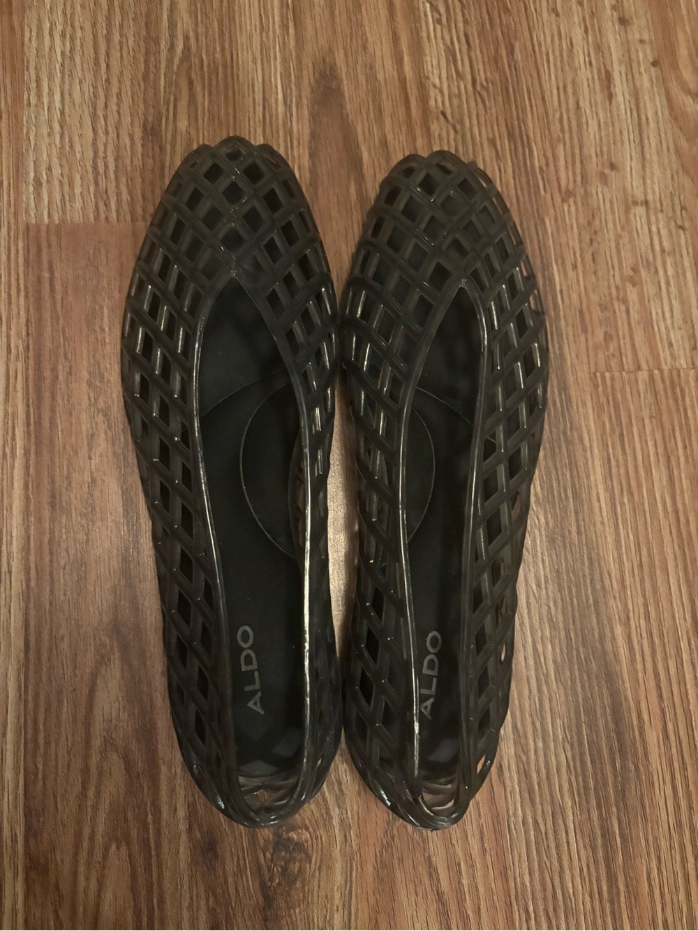 ALDO Black Lattice Cutout Ballet Flats